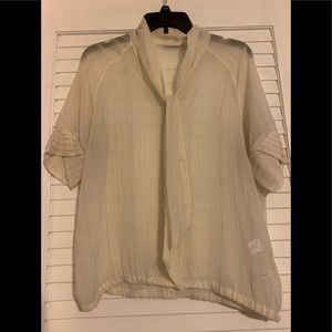 Small cream sheer blouse by New York & Co